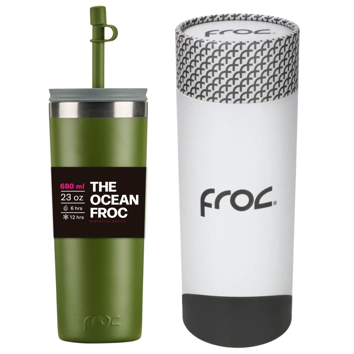 THE OCEAN TERMO FROC  (VERDE MILITAR / ACERO INOXIDABLE/ACERO INOX / THE-OCEAN / THEOCEAN) - Image 1