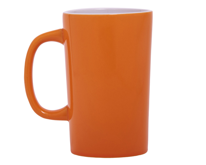 A2713_naranja_lrg.jpg TARRO CÓNICO BICOLOR 15 OZ LATTE A2713 NARANJA (CERÁMICA / A2713.03 / ARTICULOS PROMOCIONALES) - Image 1