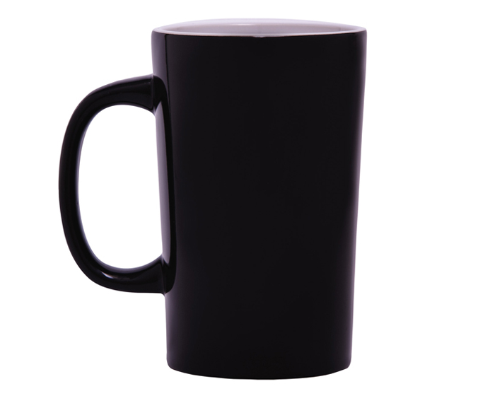 A2713_negro_lrg.jpg TARRO CÓNICO BICOLOR 15 OZ LATTE A2713 NEGRO (CERÁMICA / A2713.02 / ARTICULOS PROMOCIONALES) - Image 1