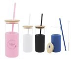 CILINDRO DE BOROSILICATO 500 ML. GLORY A2855 NEGRO (CILINDRO: BOROSILICATO / BAMBÚ // FUNDA: SILICÓN / A2855.02 /  ARTICULOS PROMOCIONALES) - Image 3