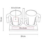 SET DE TAZAS IWAO BLANCO TAZ 029 B (CERÁMICA / BAMBÚ) - Image 6